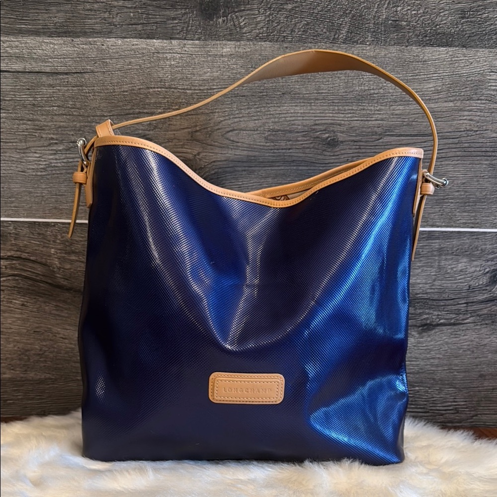 RARE Longchamp Blue/Purple Bucket Bag